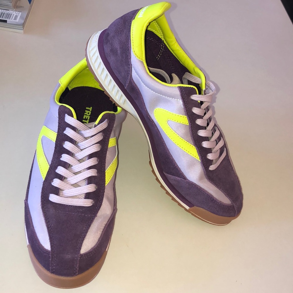Tretorn neon purple and yellow rawlins sneaker